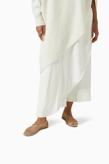 حذاء باليرينا كلاريسا قماش شبكي مرصع بكريستال