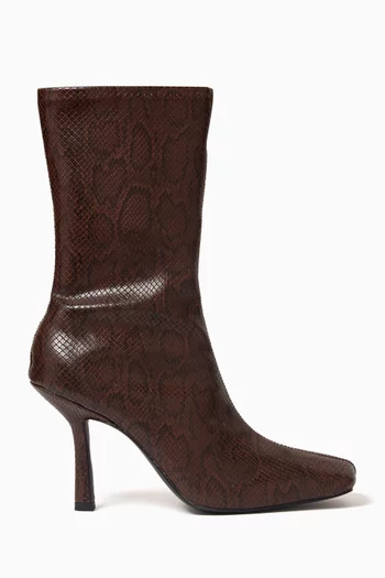 Sora Ankle Boots in Vegan Snake-print Leather