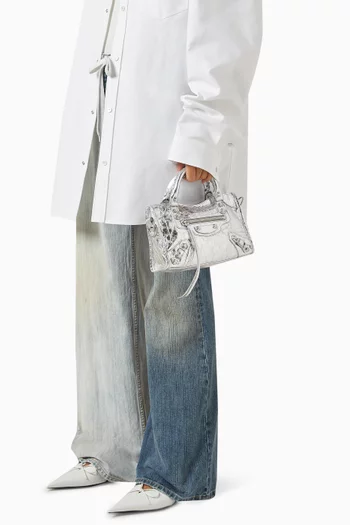 Mini Le City Tote Bag Bag in Metallic Arena Lambskin