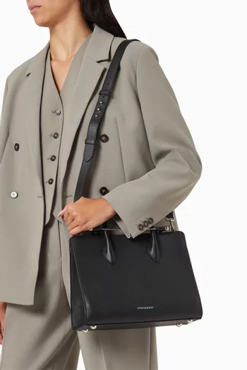Midi Tote Bag in Leather