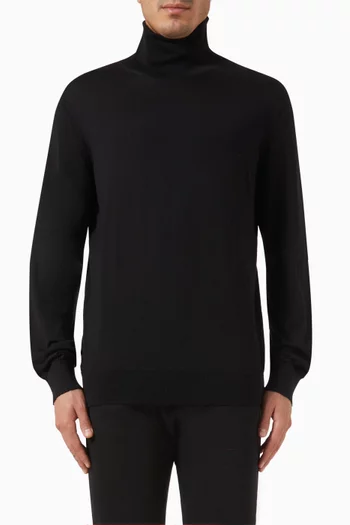 Casheta Roll Neck Sweater in Cashmere-blend