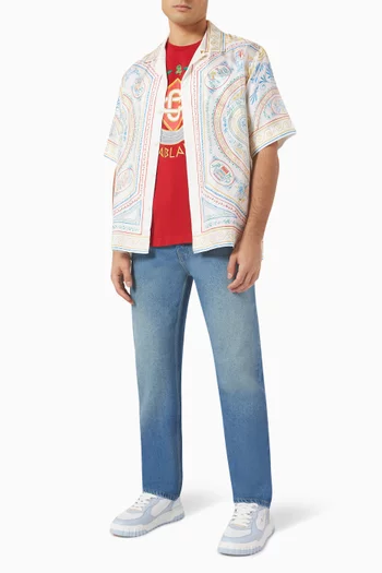 Short-sleeve Cuban Shirt in Silk