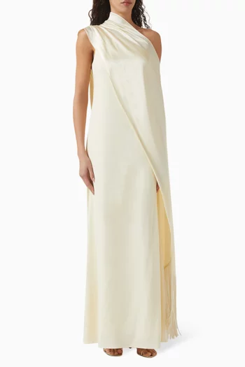 ワンピース Taller Marmo Pre Dresses Taller Marmo one-shoulder Fringed Midi Dress | Black