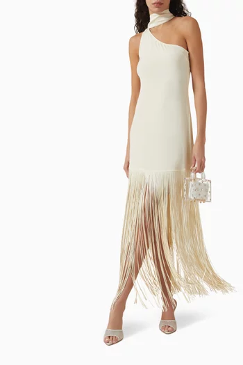 Atlanta Fringed Dress in Crepe