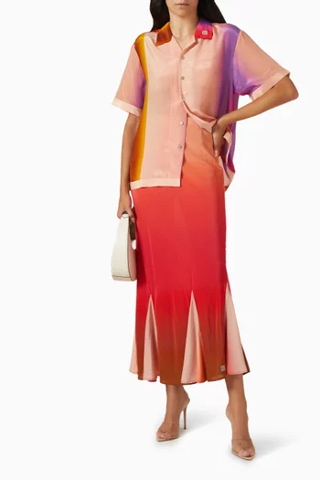 Mirage Asta Ruffle Maxi Skirt in Silk Chiffon