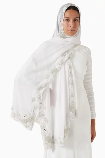 Kamala Embellished Scarf in Georgette