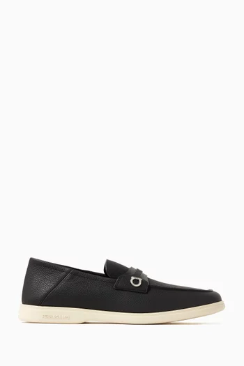 Deconstructed Gancini Loafers in Hammered Calfskin