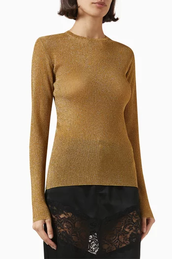 Crew Neck Sweater in Lurex