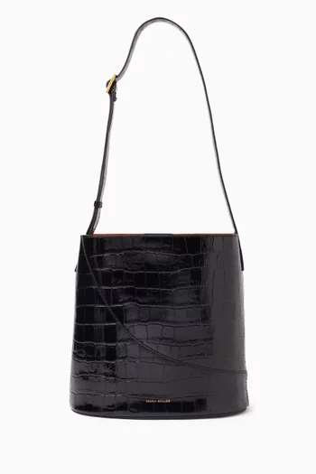 Nova Bucket Bag in Croc-embossed Calf Leather