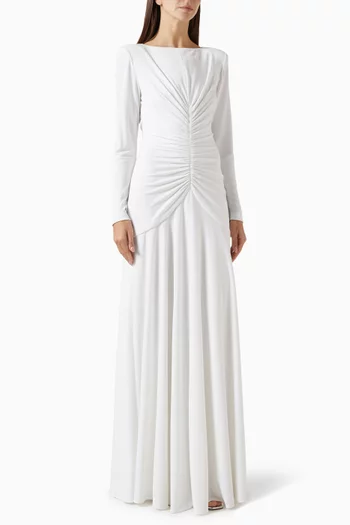 فستان سهرة ثيا بكشكش ستان