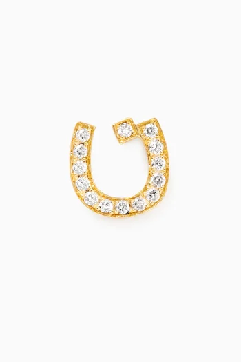 Arabic Initial Single Stud Earring in 18kt Gold