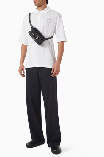 Logo-embroidered Straight-leg Pants in Wool