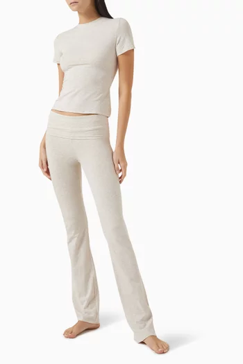 Cotton Jersey Foldover Pants