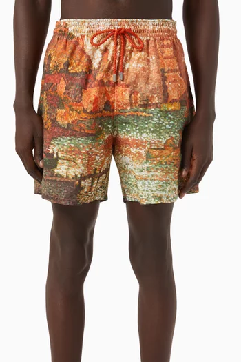 Moopea Printed Swim Shorts in Recycled Nylon