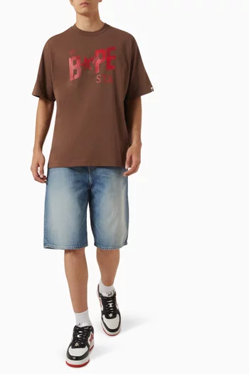 Floral Camo Bape Sta Logo T-shirt in Cotton