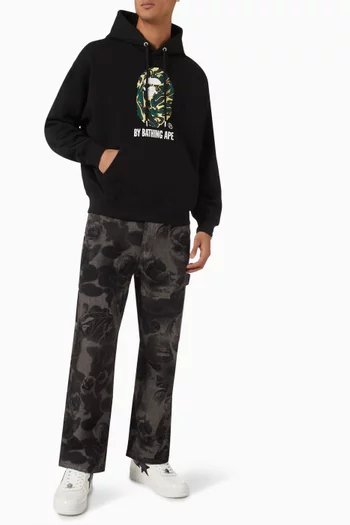 Camo Marbling-print Hoodie in Cotton