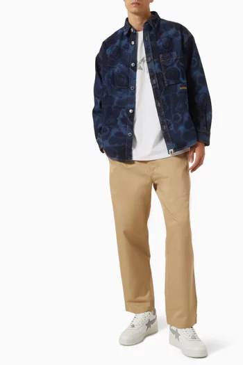 Floral Camo Shirt in Jacquard Denim