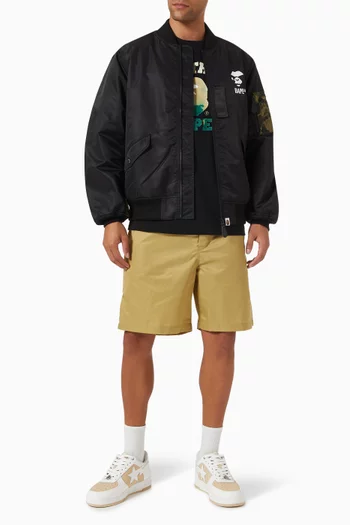 Ape Head Logo Shorts in Nylon Twill
