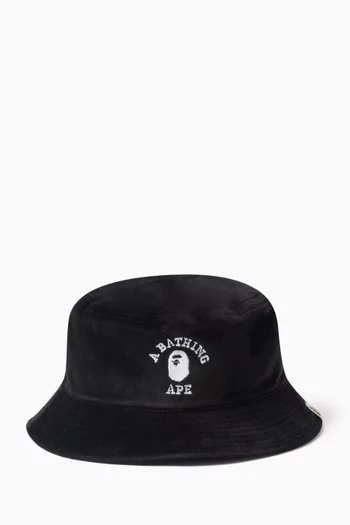 One Point Bucket Hat in Velvet