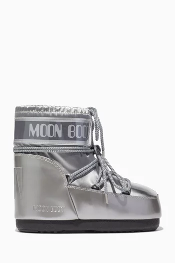 Icon Low Glance Boots in Satin