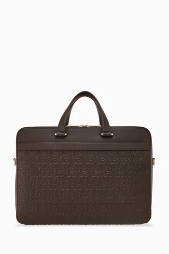 Gancini Business Bag in Embossed Leather