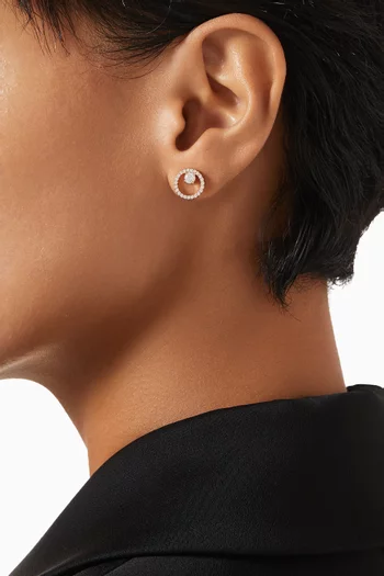 Constella Crystal Stud Earrings in Rose Gold-tone Metal