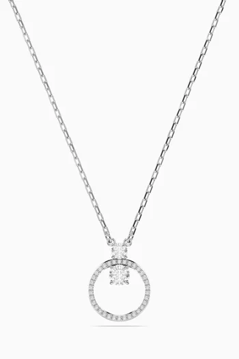 Constella Crystal Pendant Necklace in Rhodium-plated Metal