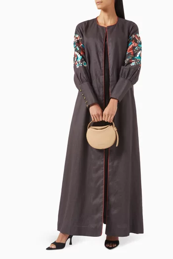 عباية كتان مطرزة