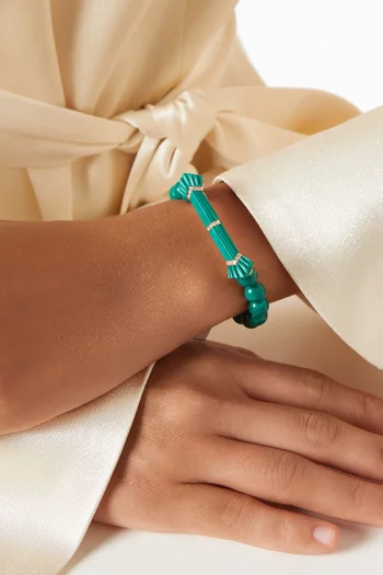 Elements Diamond & Malachite Bracelet in 18kt Gold