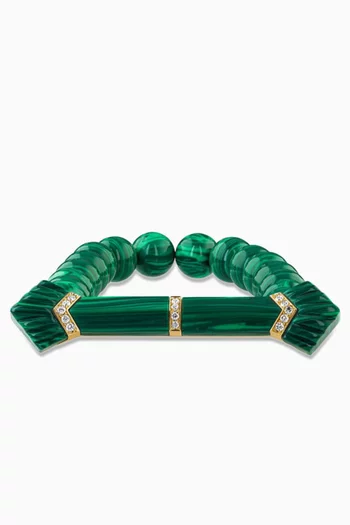 Elements Diamond & Malachite Bracelet in 18kt Gold