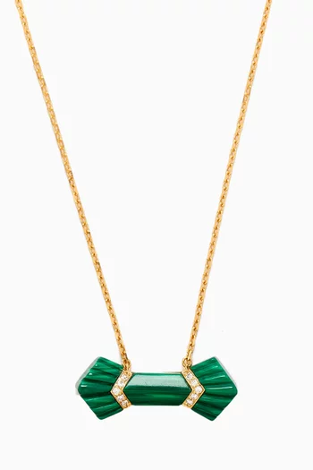 Elements Diamond & Malachite Necklace in 18kt Gold