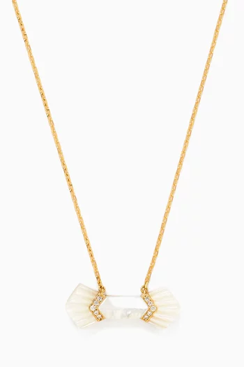Elements Diamond & Mother of Pearl Necklace in 18kt Gold