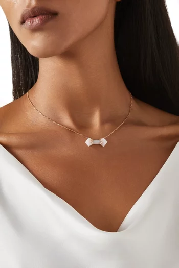 Elements Diamond & Pink Opal Necklace in 18kt Rose Gold