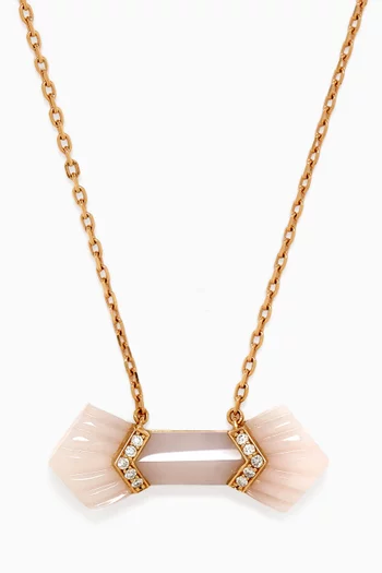 Elements Diamond & Pink Opal Necklace in 18kt Rose Gold