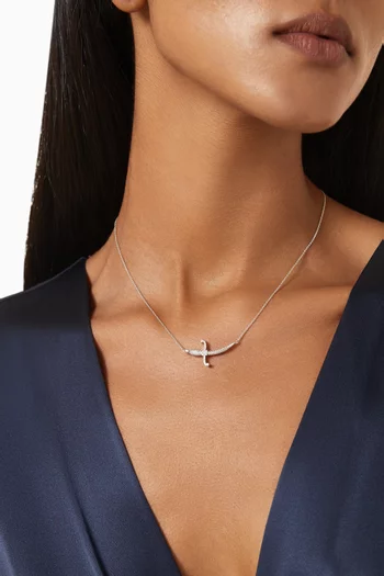 Special Edition Swords of Love Diamond Necklace in 18kt White Gold
