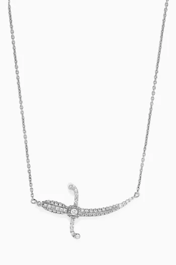 Special Edition Swords of Love Diamond Necklace in 18kt White Gold