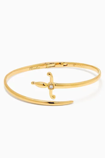 Swords of Love Diamond Cuff Bracelet in 18kt Gold