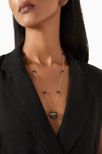 Kaaba Diamond & Black Onyx Necklace in 18kt Gold