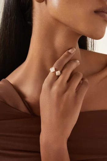 Elements Diamond & Pink Opal Ring in 18kt Rose Gold