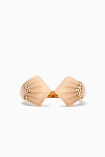 Elements Diamond & Pink Opal Ring in 18kt Rose Gold
