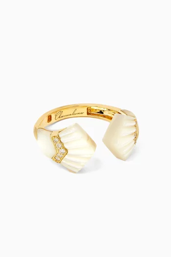 Elements Diamond & Mother of Pearl Ring in 18kt Gold