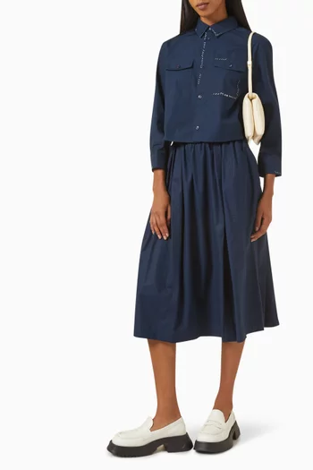 قميص مطرز بشعار الماركة قطن