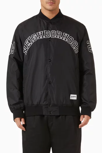 Logo Baseball Jacket in Nylon