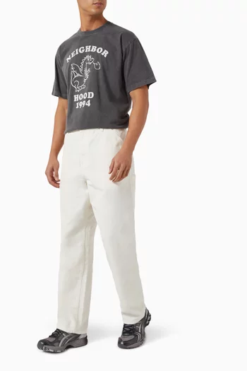 تي شيرت بطبعة شعار الماركة قطن