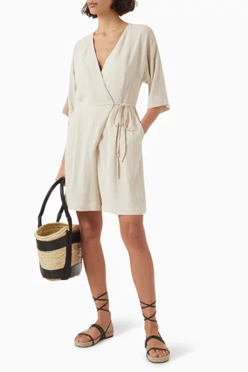 Evita Printed Playsuit in Viscose-blend