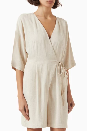 Evita Printed Playsuit in Viscose-blend
