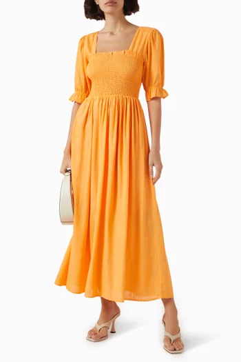 Juana Shirred Dress in Viscose-blend