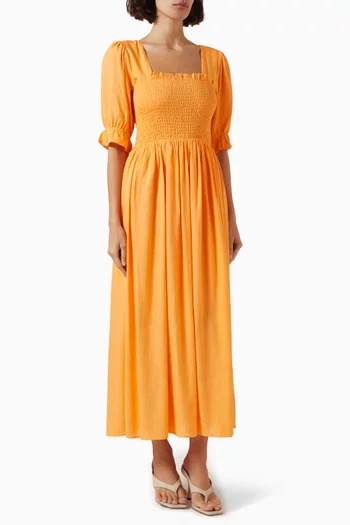 Juana Shirred Dress in Viscose-blend