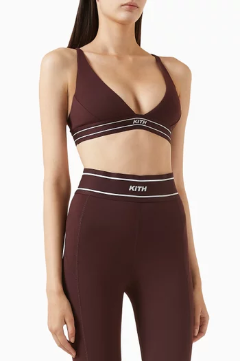 Buy Kith Burgundy Cay Plunge Active Bra in Brushed Interlock for Women Online Ounass Kuwait