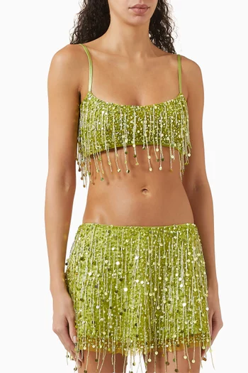 Yasmin Embellished Bralette in Mesh